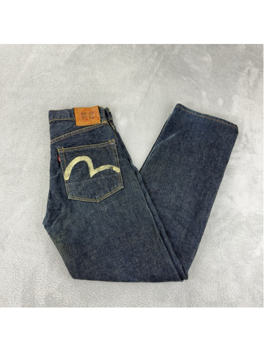 Evisu No 2 2001 Men's Sz 27 W X 29 L Red Selvedge Embroidered Straight Leg Jeans